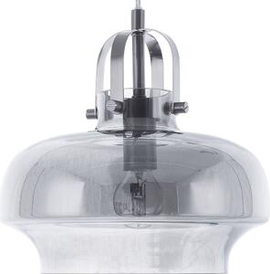 BELIANI Lampada a sospensione in vetro grigio fumé e metallo con paralume a campana. Design industriale