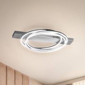 FISCHER & HONSEL Plafoniera a LED Kiku, dimmerabile, Alluminio / Grigio / Zincato, Soggiorno / Sala da pranzo, Metallo, Moderno, Plafoniera LED