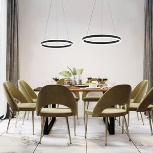 FISCHER & HONSEL Lampada LED a sospensione Sirko, Ø 60 cm, nero sabbia, metallo, CCT dimmerabile, Nero, Soggiorno / Sala da pranzo, Metallo, Moderno