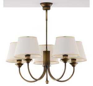 Jupiter 2133 - Lampadario a stelo CLASSIC 5xE27/15W/230V bronzo/patina/crema