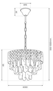 Lampadario a catena CHARLIZE 4xE14/10W/230V dorato