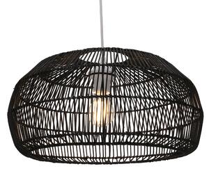 Lampada da soffitto / lampada a sospensione, realizzata a mano a Bali con materiali naturali, rattan - Modello Rovaniemi, nero, bambù, 23*45*45 cm, lampade a sospensione in materiali naturali