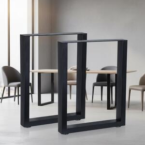 Mucola set di 2 pattini per tavolo in acciaio base tavolo gambe tavolo pattino telaio design industriale - nero 100x72 cm