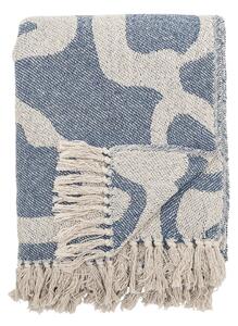 Coperta blu e beige in cotone riciclato 130x160 cm Salobre – Bloomingville
