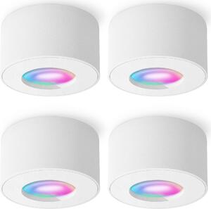 SSC-LUXon 4 pezzi CELI-1 faretti da superficie bagno IP44 bianco incl. 4x lampada LED Smart RGB CCT - Spot WiFi compatibile con Alexa, Siri e Google