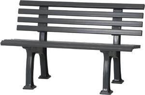 Panchina da giardino Antigua | 2 posti | Grigio grafite | HxLxP 74x120x54cm | Plastica resistente agli agenti atmosferici e ai raggi UV | Panchina da parco Panchina da esterno Balcone da giardino Terrazza