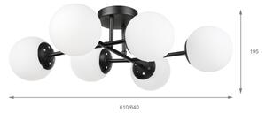 Brilagi - Lampadario a plafone MALONY 6xE14/20W/230V nero