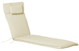 Outsunny Cuscino per Sdraio Lettino Prendisole da Giardino 198x53x5cm Bianco Crema|Aosom
