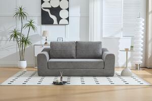 Divano letto 2 in 1 da 179 cm – Futon pieghevole in grigio scuro, cuscini inclusi, design compatto, divano da pavimento e materasso da letto, 178x96x61,5 cm, per soggiorno e camera degli ospiti