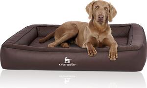 Knuffelwuff Letto ortopedico per cani in Pelle finta trapuntata al laser Hampstead 120 x 100 cm Marrone