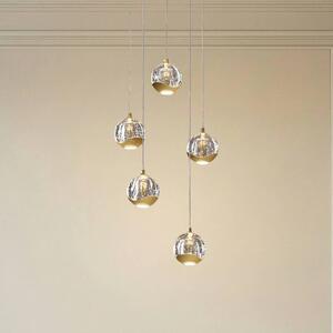 Lucande LED a sospensione Hayley, Ø 30 cm, 5 colori, oro, vetro