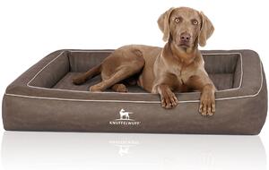 Letto ortopedico per cani Cuddle wuff in cucita al laser Montego 105 x 80 cm marrone grigio
