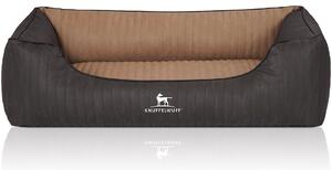 Cuccia per cani Memory Outback in ecopelle trapuntata al laser, XL, nero-cappuccino