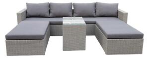 Set da giardino in rattan artificiale grigio per 4 persone Drammen - Bonami Selection
