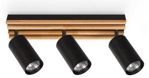 Brilagi - Faretto SELE WOOD ACOUSTIC 3xGU10/30W/230V nero/legno