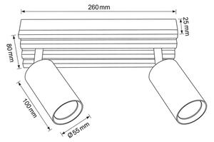 Brilagi - Faretto SELE WOOD 2xGU10/30W/230V bianco/legno