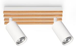 Brilagi - Faretto SELE WOOD 2xGU10/30W/230V bianco/legno