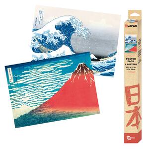 Set regalo Hokusai - Red Fuji Wave