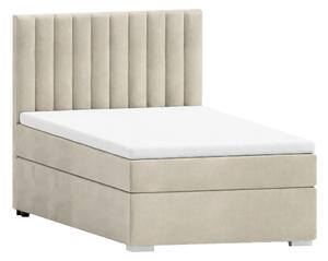 Letto singolo imbottito beige con contenitore con griglia 90x200 cm Bunny - Ropez