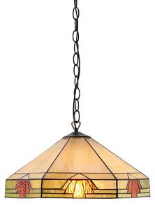 Lampada a sospensione Art Déco NEVADA marrone 1xE27x40W in vetro, dimensioni: 128x35x35 cm, IP20, stile Tiffany