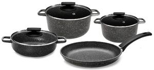 Batteria di Pentole 7 Pezzi in Alluminio Pressofuso Antiaderente Olympia Hard Cook Big