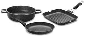 Batteria di Pentole 3 Pezzi in Alluminio Pressofuso Antiaderente Olympia Hard Cook
