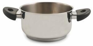 Pentola Antiaderente in Acciaio Inox Ø24cm Triplo Fondo 2 Manici Soriani Mia