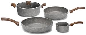 Batteria di Pentole 5 Pezzi in Alluminio Antiaderente Olympia Woody