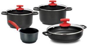 Batteria di Pentole 7 Pezzi in Alluminio Pressofuso Antiaderente Olympia Love