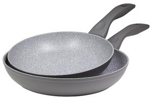 Set 2 Padelle 26-30 cm in Alluminio Forgiato Antiaderente Induzione Collection Rocky Grigie
