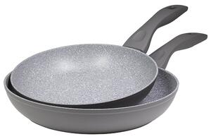Set 2 Padelle 24-28 cm in Alluminio Forgiato Antiaderente Induzione Collection Rocky Grigie