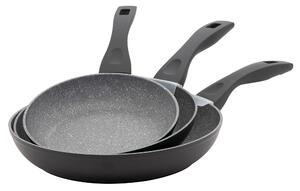 Set 3 Padelle 20-24-28 cm in Alluminio Forgiato Antiaderente Induzione Collection Rocky Grigie