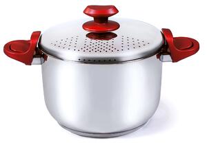 Pentola Colapasta Ø22 cm in Acciaio Antiaderente Induzione Collection Cuociscola Acciaio/Rosso