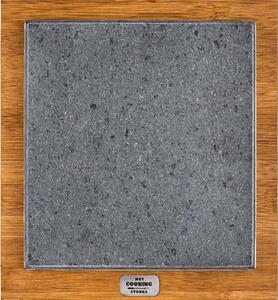Pietra Lavica 20x20 cm con Supporto in Legno di Bamboo Basic