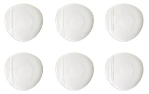 Set 6 Piatti Piani Ø25,5 cm in Porcellana Allluminica Kaleidos Aluxina Miami Bianchi