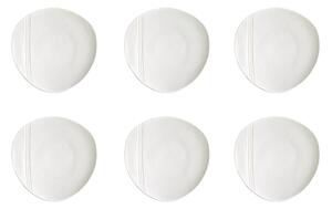 Set 6 Piatti Frutta Ø20,5 cm in Porcellana Allluminica Kaleidos Aluxina Miami Bianchi