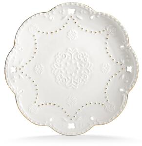 Piatto Tondo Ø25,5 cm Traforato in Porcellana Kaleidos Charme Filo Oro