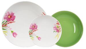 Servizio Piatti 18 Pezzi in Porcellana con Decori Collection Printemps Decor
