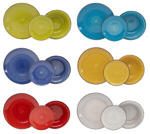 Servizio Piatti 18 Pezzi in Stoneware Collection Tirreno Colori Assortiti
