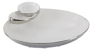 Svuota Tasche Soap 37x26x11,5 cm in Ceramica Bianco e Argento