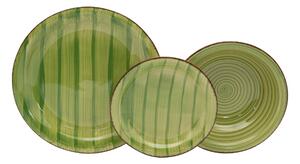 Servizio Piatti 18 Pezzi in Stoneware con Decori Collection Kepos Verde