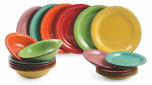 Servizio Piatti 18 Pezzi in Hard Dolomite Multicolor VdE Tivoli 1996 Baita