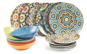 Servizio Piatti 18 Pezzi in Porcellana e Gres Multicolor VdE Tivoli 1996 Marrakech