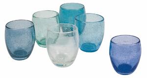 Set 6 Bicchieri Acqua in Pasta Di Vetro Soffiato 300 ml VdE Tivoli 1996 Acapulco Marea