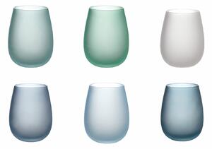 Set 6 Bicchieri Acqua Frosted in Vetro 500 ml VdE Tivoli 1996 Happy Hour