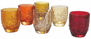 Set 6 Bicchieri Acqua in Vetro 340 ml VdE Tivoli 1996 Coral Sunset