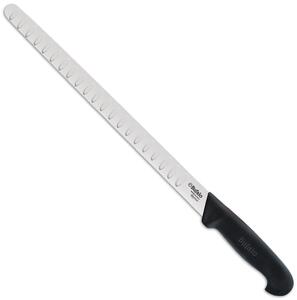 Coltello per Salmone Lama Alveolata 30 cm Bufalo S110/30 Manico Nero
