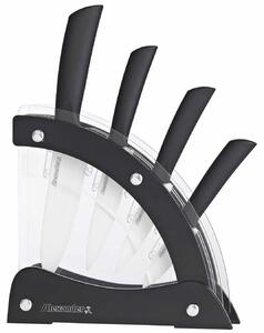 Ceppo con 4 Coltelli in Ceramica Alexander Vela Nero