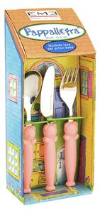 Set Posate per Bambini in Acciaio Eme Pappallegra Rosa