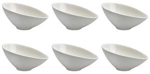 Set 6 Coppette Oblique 8x11,5x5,5 cm in Porcellana Allluminica Kaleidos Aluxina Bianche